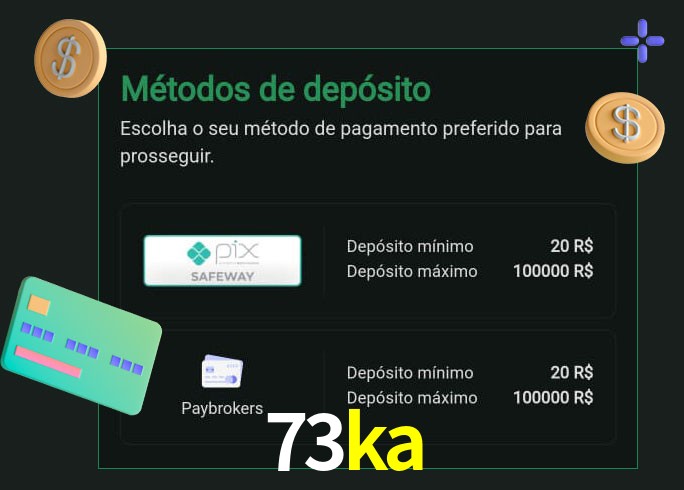 O cassino 73ka oferece uma grande variedade de métodos de pagamento